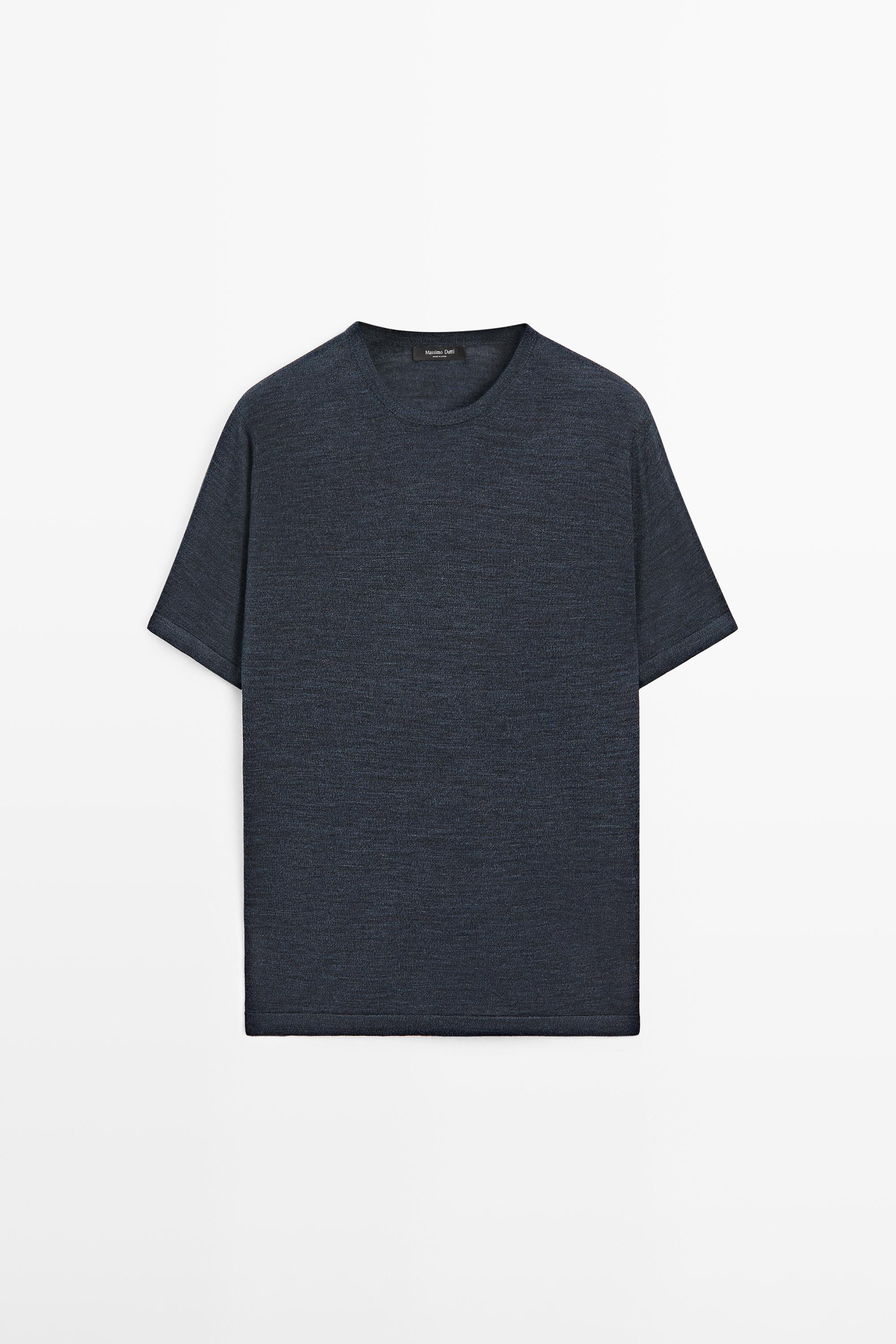 Wool blend knit T-shirt